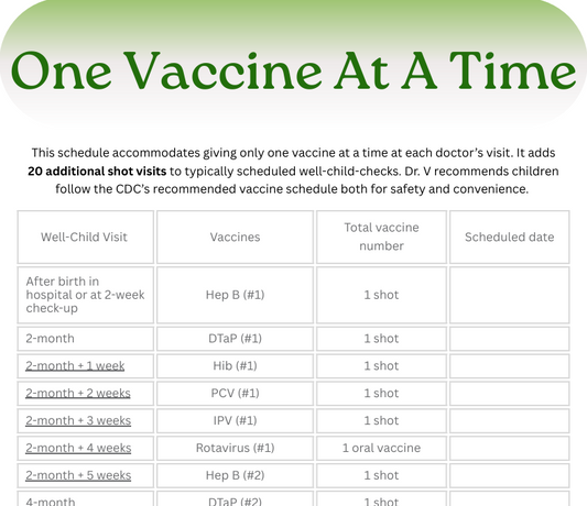 Alternative vaccine schedule: One Vaccine at a Time